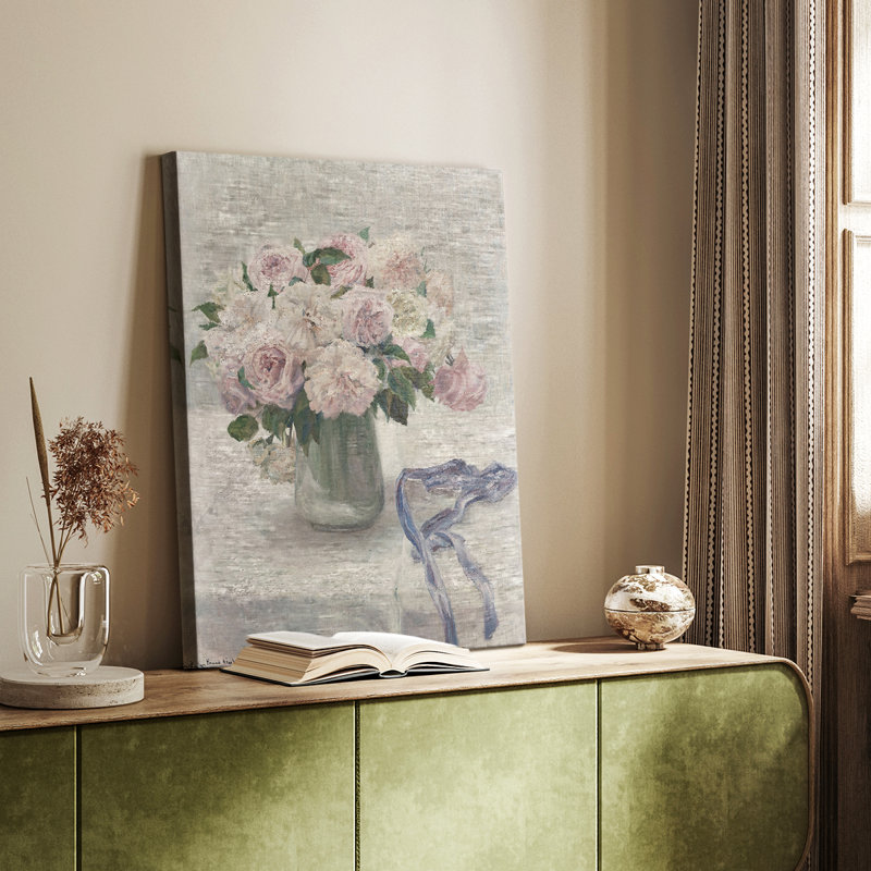 Imprimé floral rétro C III - galerie Cavas enveloppé, H 12 po x l 8 po