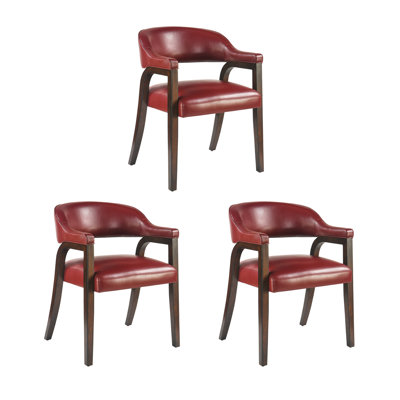  Chaise de salle à manger avec accoudoirs en forme de R de couleur rouge