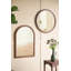 Miroir mural rond 28,3 x 28,3 po avec cadre en bois de pin