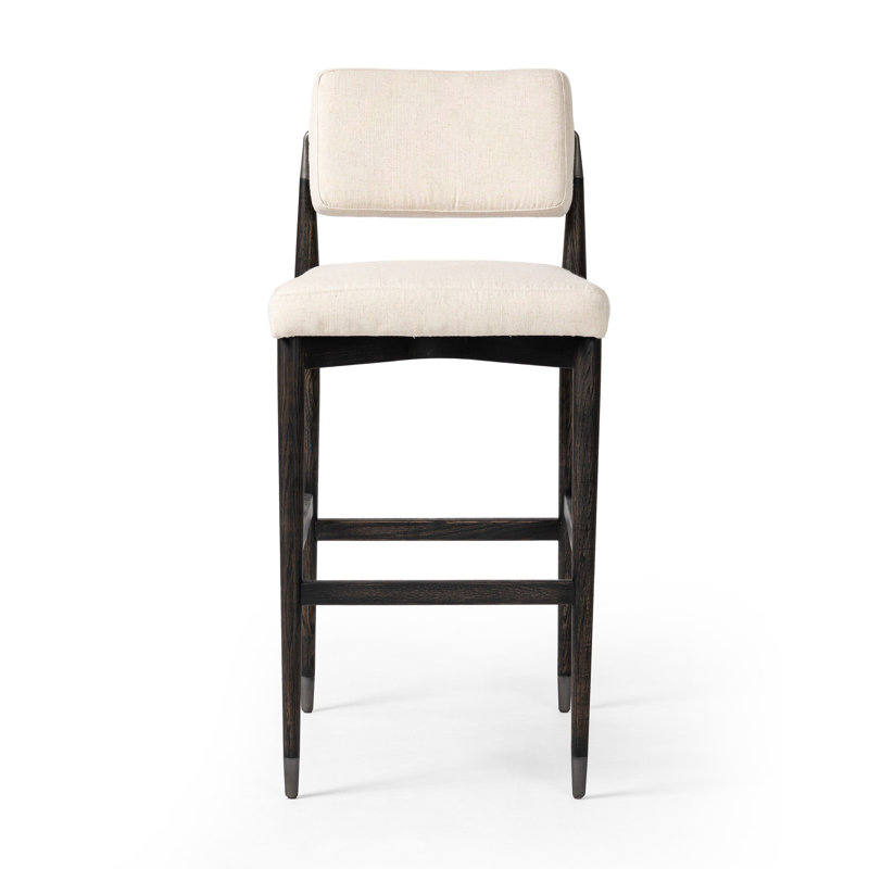Anton Stool-Havana Brown-Bar, Beige Polyester Blend, Bar Stool (31" Seat Height)