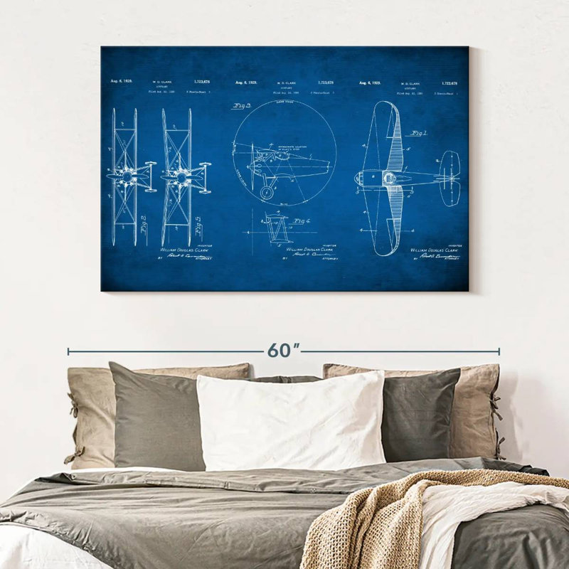 Avion, impression sur toile, H 34 po x l 51 po x P 1,25 po