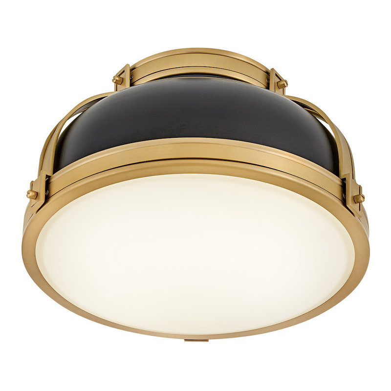 Calathea Flush Mount, Black/Gold
