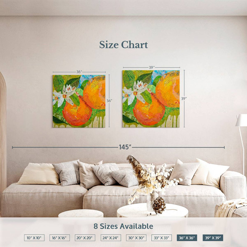 Yarlin, Floride, oranges, H 36 po x l 36 po