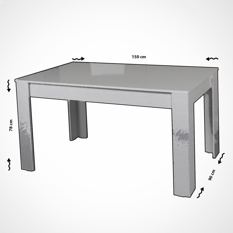 Modern Extendable Dining Table, White, 30.7 x 59.1 x 35.4 inches | 100% Melamine Coated Particle Board, Thickness: 1.0 inches | Expands to 67.0 inches | Stylish & Functional for Contemporary Dining Spaces