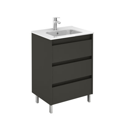 Mallie 24'' Single Bathroom Vanity with Manufactured Wood Top