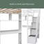 Lit mezzanine simple au-dessus de simple avec bureau intégré et escalier, avec compartiments de rangement et tablettes-1906360925