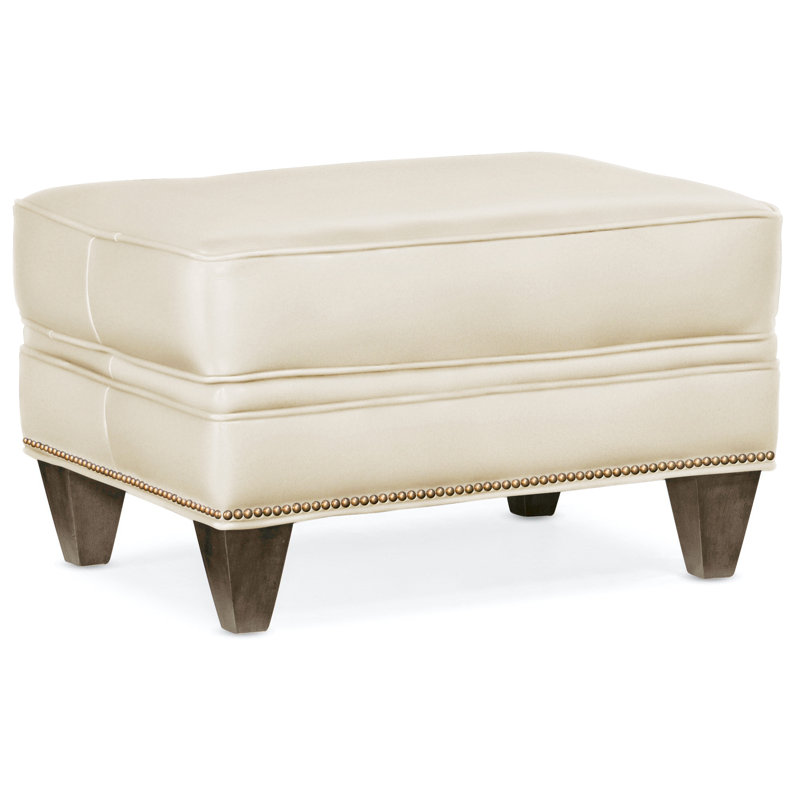 Reddish Ottoman, French Natural, Cobblestone, Aline Light Gray Stonewash Genuine Leather