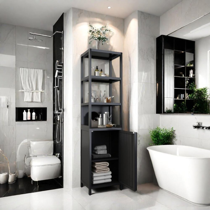 Grande armoire de rangement avec porte à volets et 3 tablettes