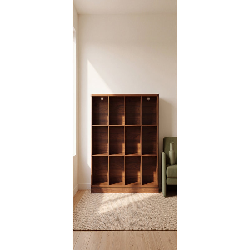 Bibliothèque de rangement pour cubes avec tablette et bibliothèque - 12 cubes