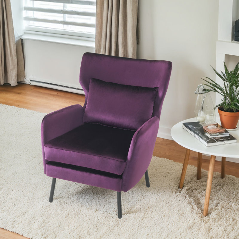 Fauteuil à oreilles l 28,98 po, Polyester mauve