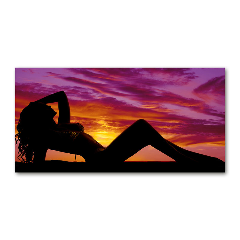 Silhouette Of A Woman - No Frame Print, 50cm H x 100cm W x 2cm D, Canvas