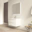 Meuble-lavabo mural simple 36 po avec comptoir en pierre blanche brillante et 2 tiroirs Modern Jazz-903078710