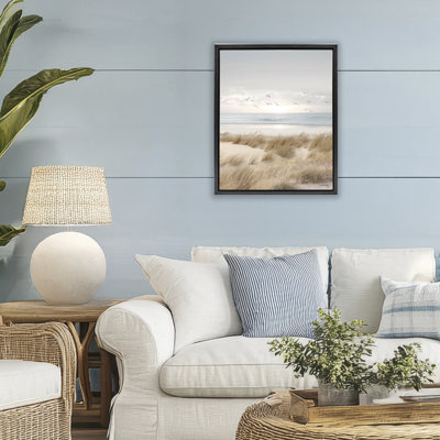 Cadre flottant Coastal Dreams Seagulls, design par Amber Sterling