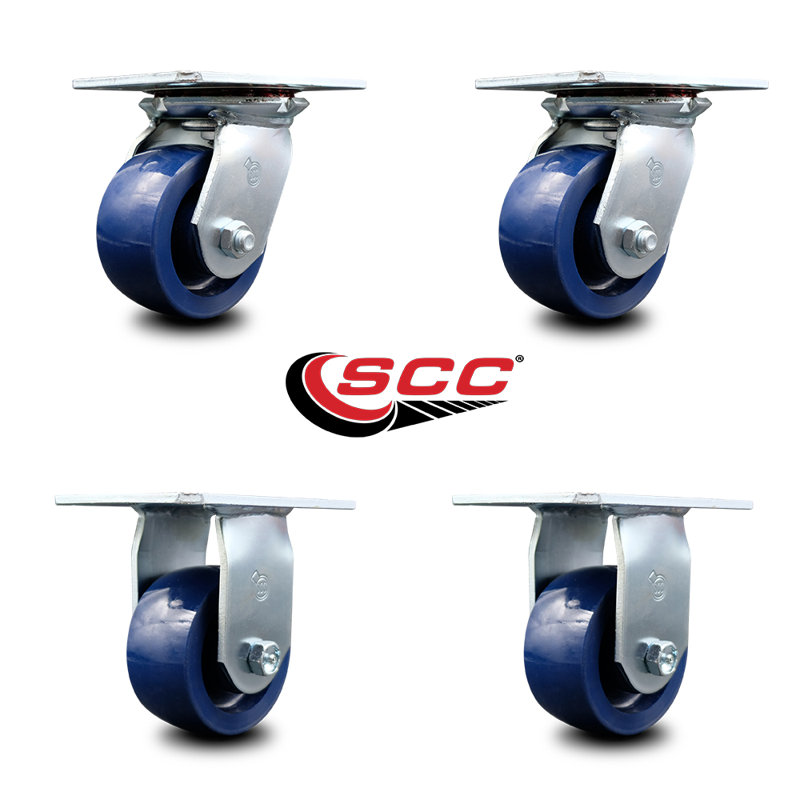 4 Piece Solid Polyurethane Caster Set
