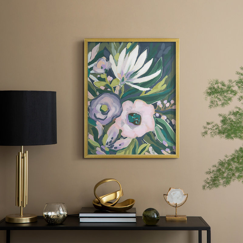 «Mauve Jungle Garden II», reproduction encadrée - bois massif, H 21 po x l 17 po, Doré