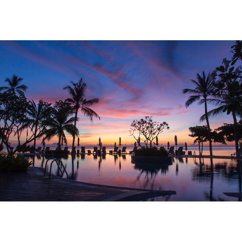 Coucher de soleil à la piscine par Jimmy1984 - Photographie sur toile tendue, H 8 po x l 12 po
