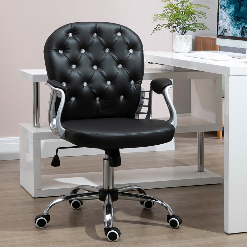 Chaise de bureau en cuir PU Vinsetto, Noir