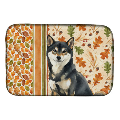 Tapis de séchage d'automne noir et brun clair Shiba Inu Heirloom