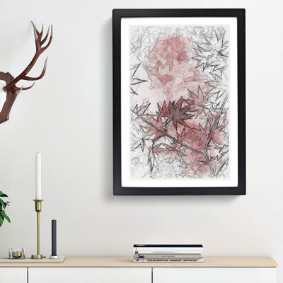 Red Leaves of a Maple Tree in Abstract - Picture Frame Graphic Art Print