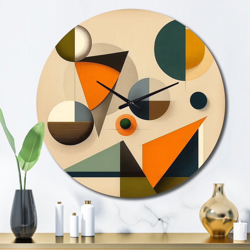 Horloge murale Midcentury Minimal, Grand