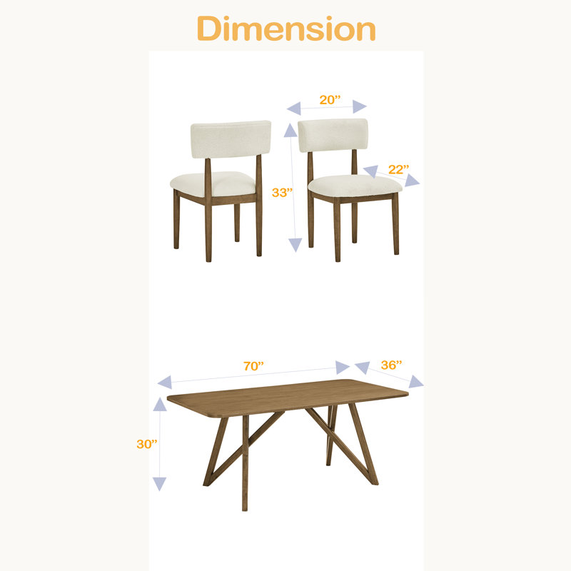Ensemble de salle à manger 5 pièces, Ensemble de cinq pièces : table, quatre chaises