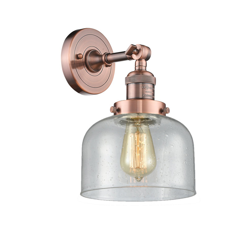 Plafonnier semi-encastré 1 lumière 8 po à 1 lumière, Cuivre antique