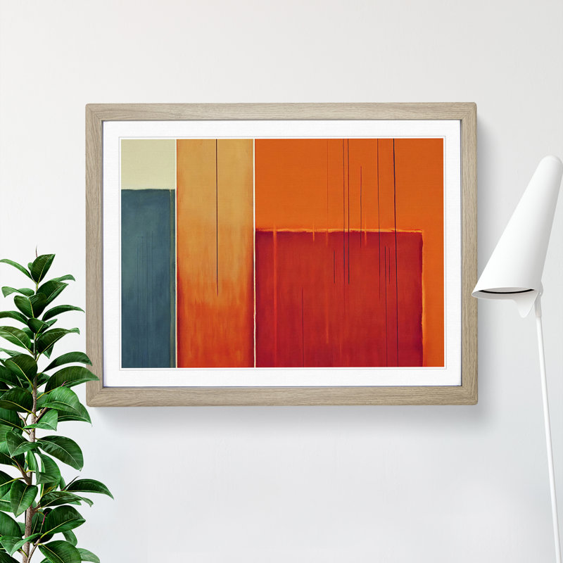 Single Picture Frame Painting, Oak Framed, 46cm H x 64cm W