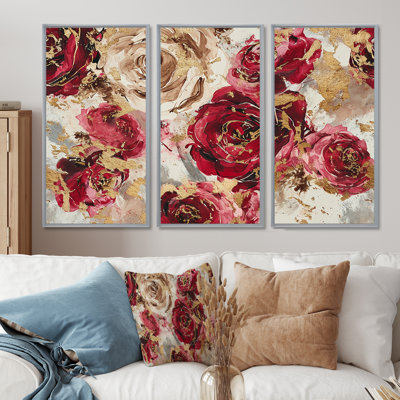Mallie - Roses Wall Art Living Room Set