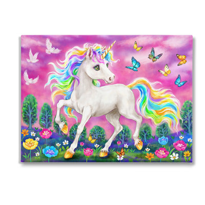 Unicorn In Meadow Canvas Wall Art Design By Kayomi Harai