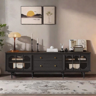 Design rétro et meuble télé haut de gamme en bois massif