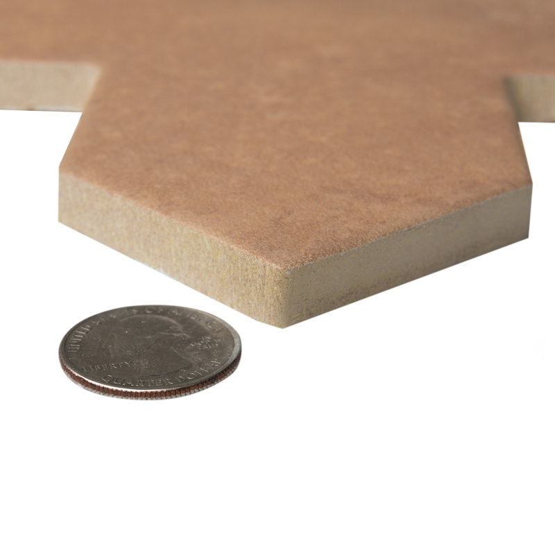 Argile Cross 7 In. X 7 In. Porcelain Floor And Wall Tile, Brown