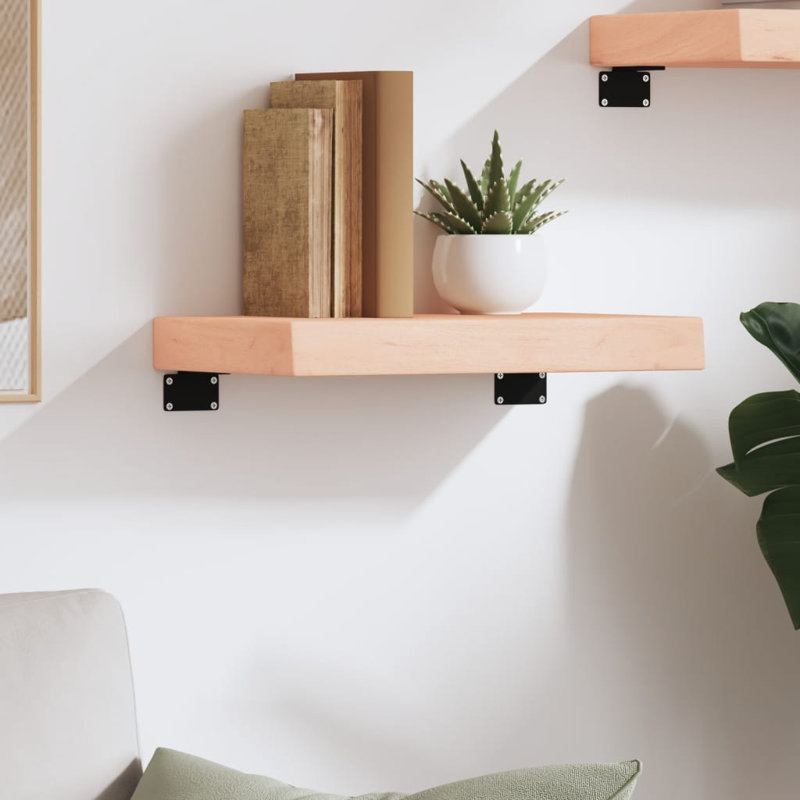 Flagstaff Oak Solid Wood Floating Shelf, 6cm H x 40cm W x 20cm D