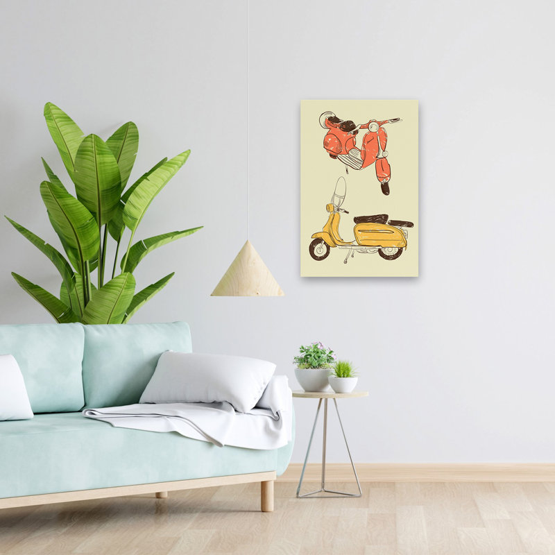 Scooter IV - Art de transport de motocyclettes, H 24 po x l 16 po