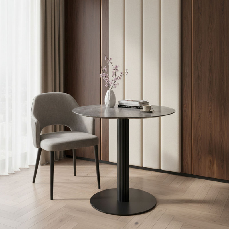 Chaquan Dining Table with Stainless Steel Base