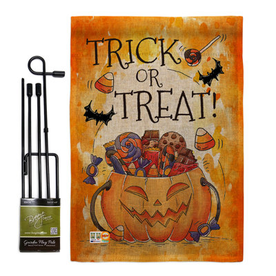 Double Sided 18.5'' H x 13'' W Polyester Halloween Flag Set