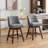 Counter Height Swivel , 26'' Seat Height. Of 2 Gray Upholstered Bar Stools With 360 Rotatable Function. Soft Foam And Steel Spring Filling For Extended Sitting Time. Curved Back Support. Made-127221631