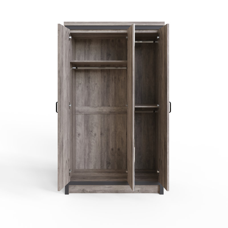 Manufactured Wood Wardrobe, Grey