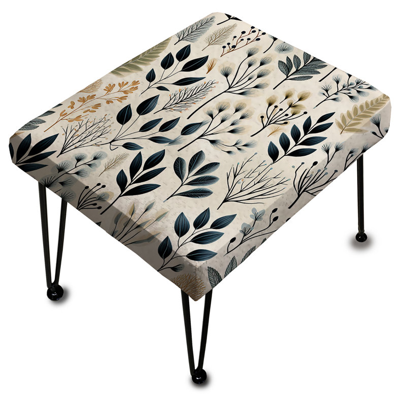 Monochrome Botany II - Plants Rectangle Ottoman