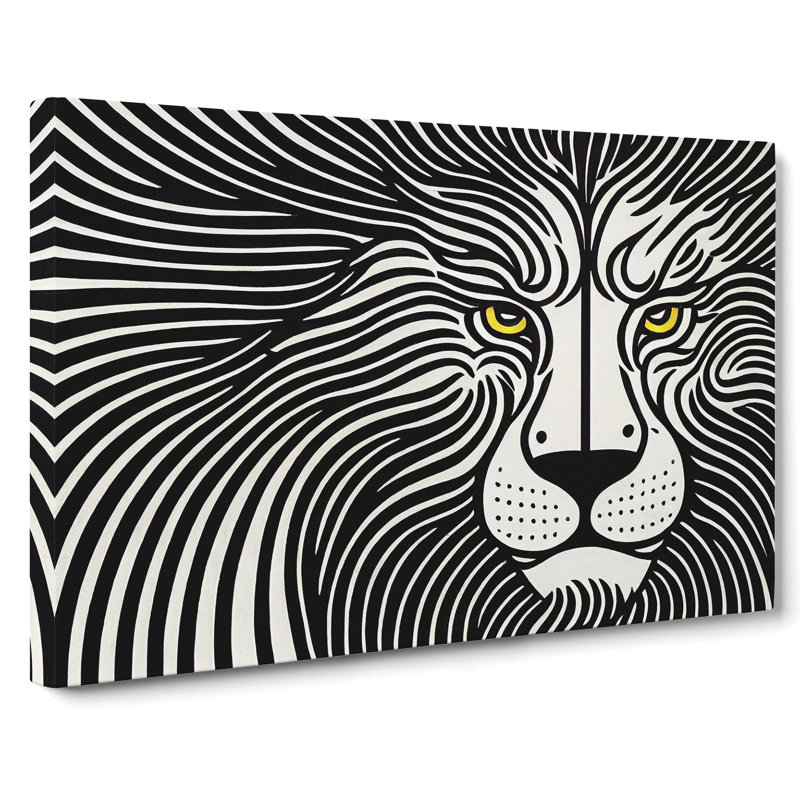 Celebrated Abstract Lion - Wrapped Canvas Print, 50cm H x 76cm W x 3cm D