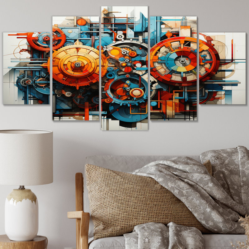 «Constructivism Industrial Symphony III» sur toile, reproduction de 5 pièces
