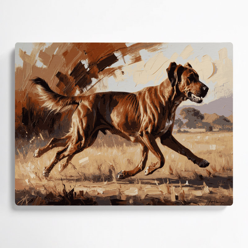 Chiens rhodésiens Ridgeback, art mural en métal brun, H 11 po x l 14 po