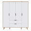 Teliyah 4 Door Manufactured Wood Wardrobe