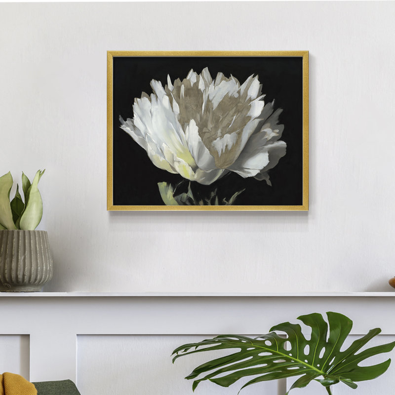 WHITE PEONY -Framed Print - Restickable