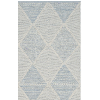 Tapis géométrique en coton tissé à la main Bester
