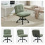 Chaise de bureau rembourrée en velours avec structure en métal-630147536