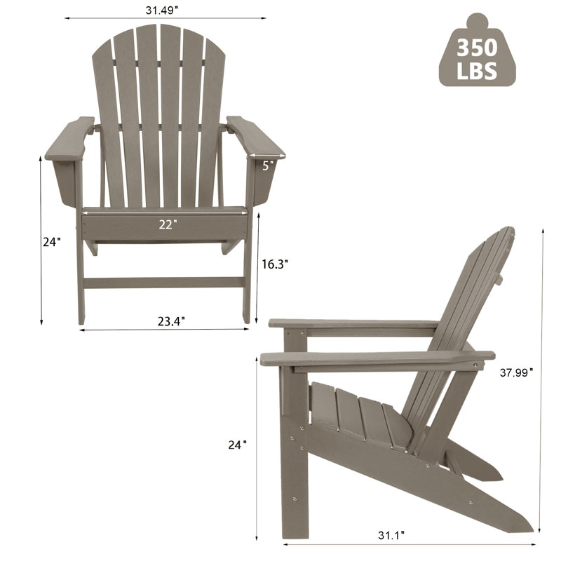 Chaise Adirondack en plastique Abril, Brun