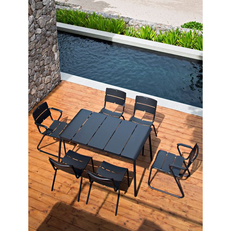 Corail Outdoor Dining Side Chair, Anthracite