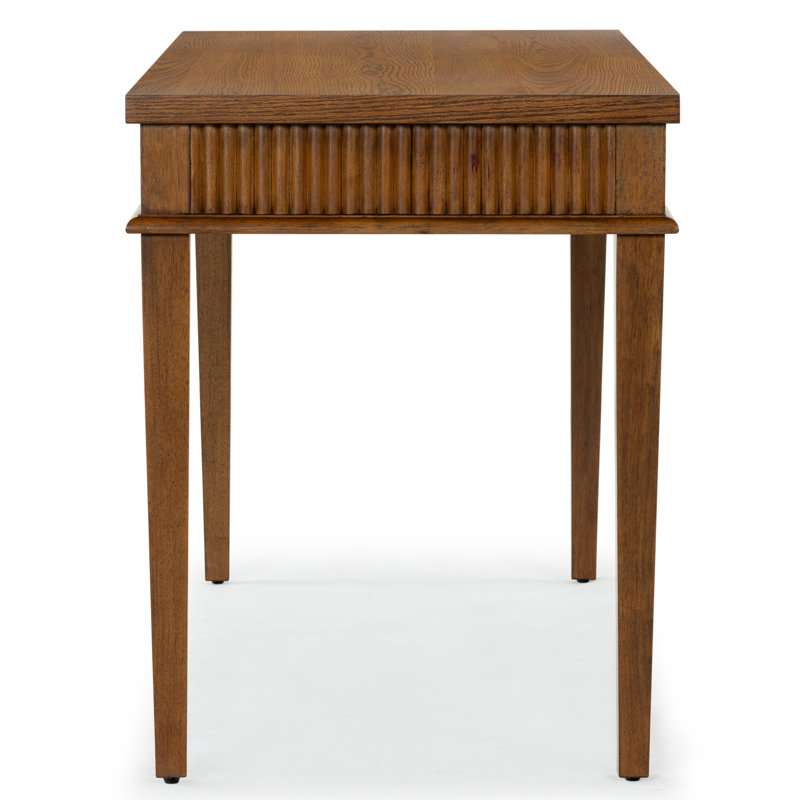 Shelbie 1 Drawer Reeded Desk, Medium Oak