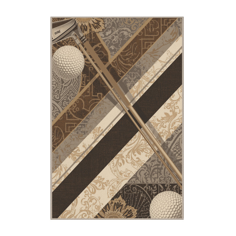 Tapis oriental classique gris lavable à la machine Marvale Golf Club Ball, 2 x 4