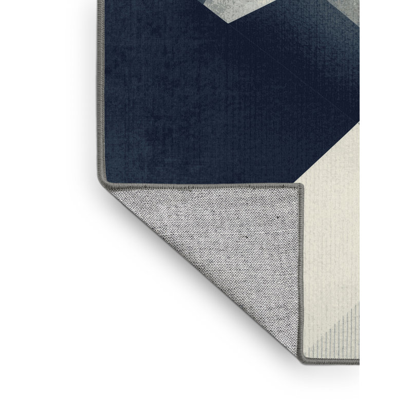 Machine Washable Cities & Countries Doha Islamic Art Museum Sleek & Chic Modern Geometric Rug in Gray – Gray Binding, 7x10